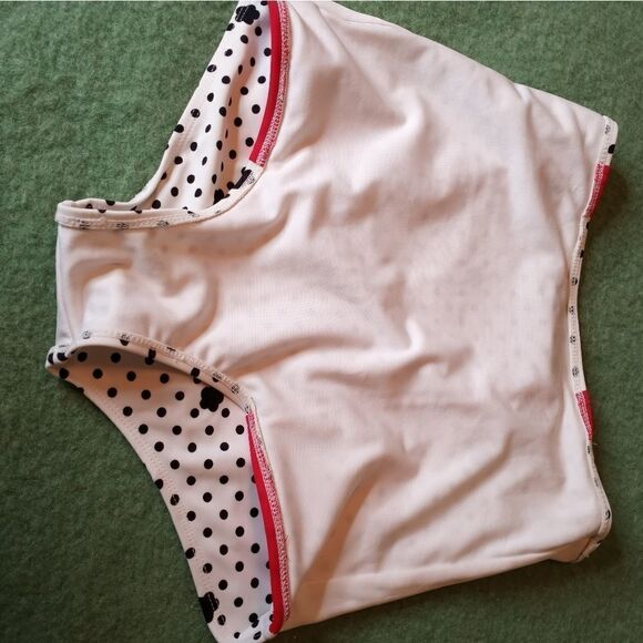 Beach Bash S Pockets Lined White Black Polka Dots Women's Swim Shorts - Picture 6 of 9